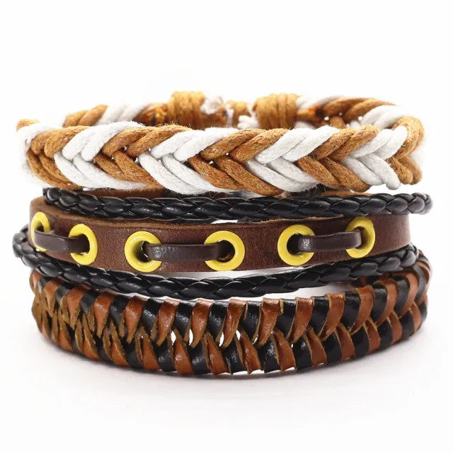 Men Leather Charm Bracelets