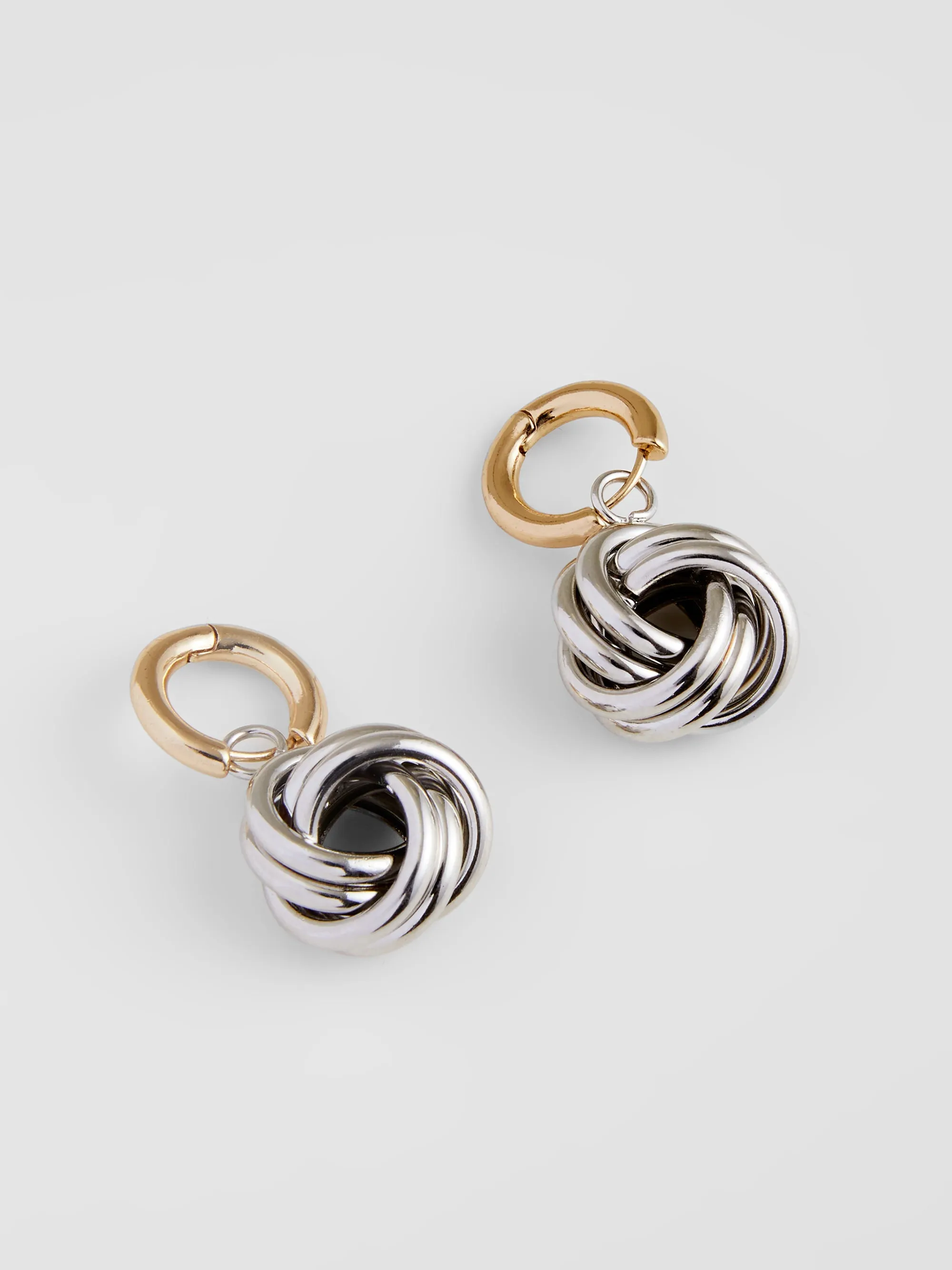 Metal Knot Huggie Hoop Earrings