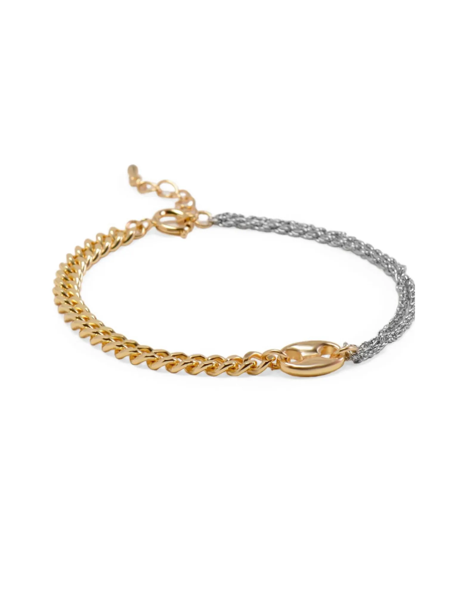 Mixed Metal Anklet - Silver/Gold