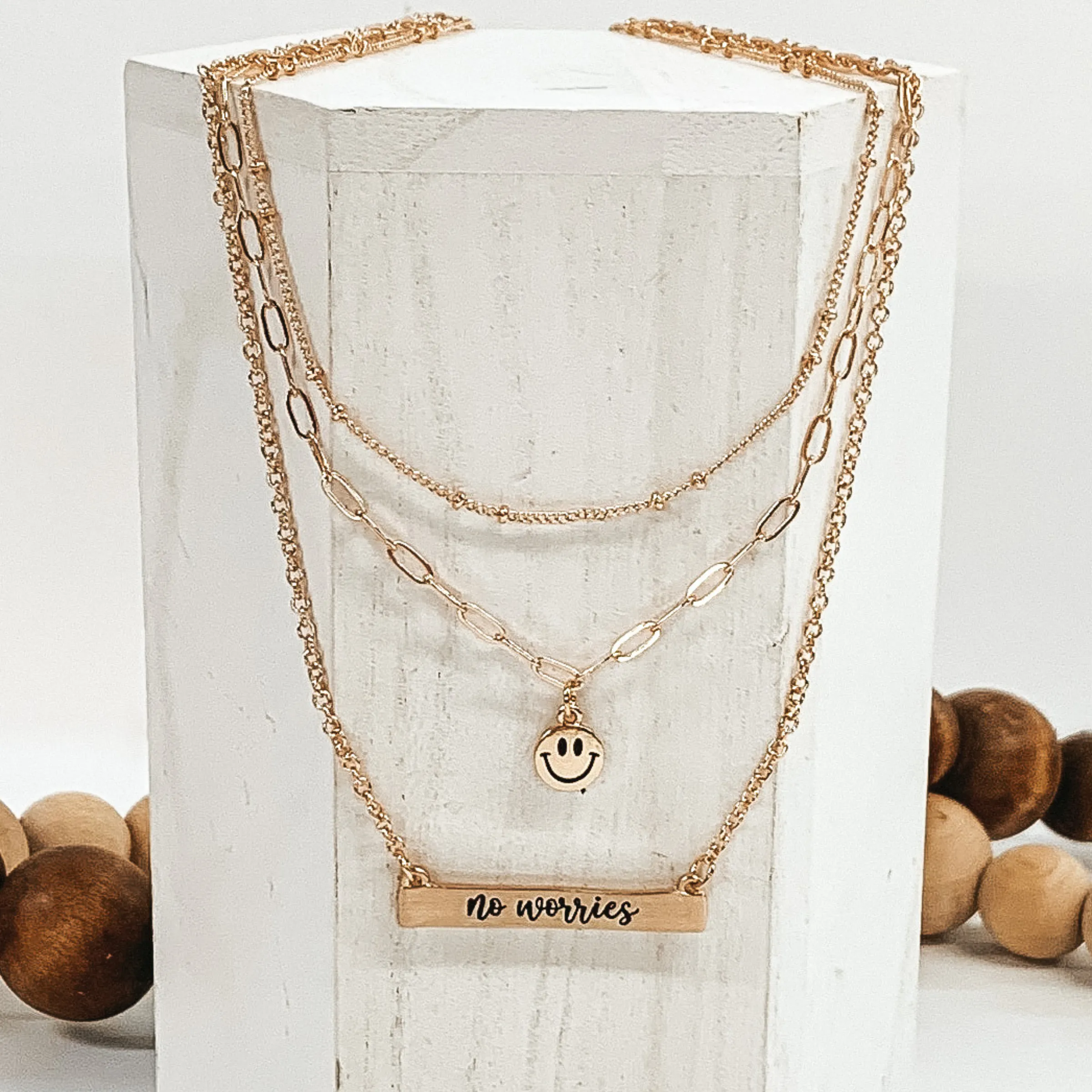 No Worries Multi Chained Necklace Set in Gold