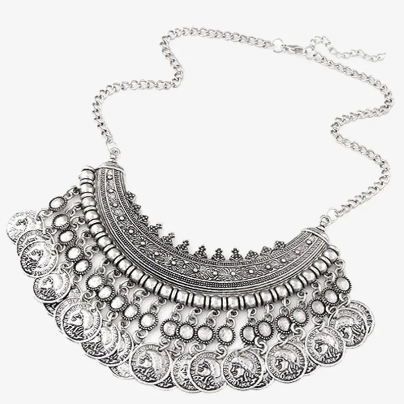 Pendant Tribal Charms Indian Statement Tassel  Necklace