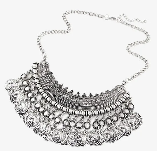 Pendant Tribal Charms Indian Statement Tassel  Necklace