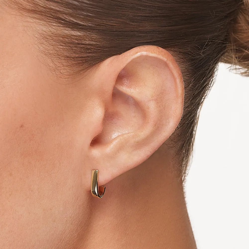 Plain Half Huggie Stud Earrings in 10k Gold