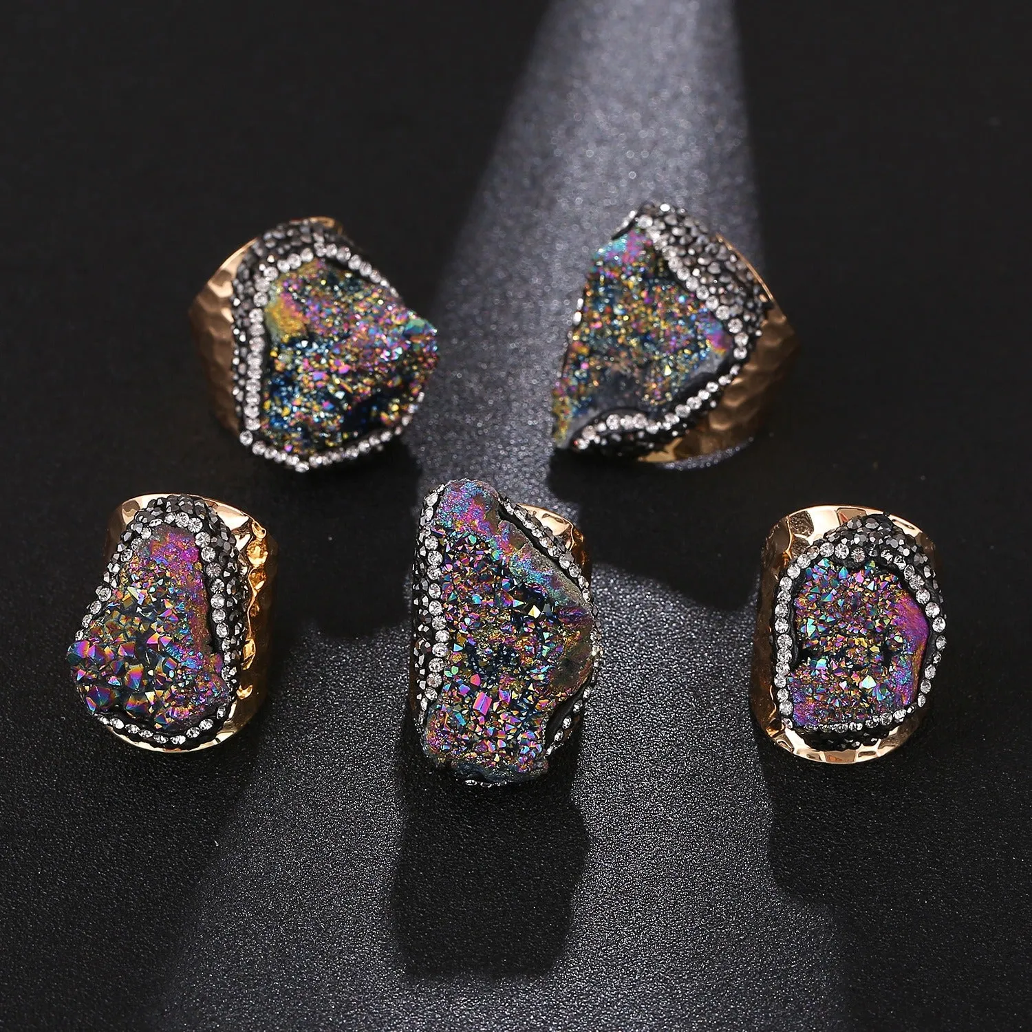 Pre Order:  Crystal Clusters Adjustable Ring