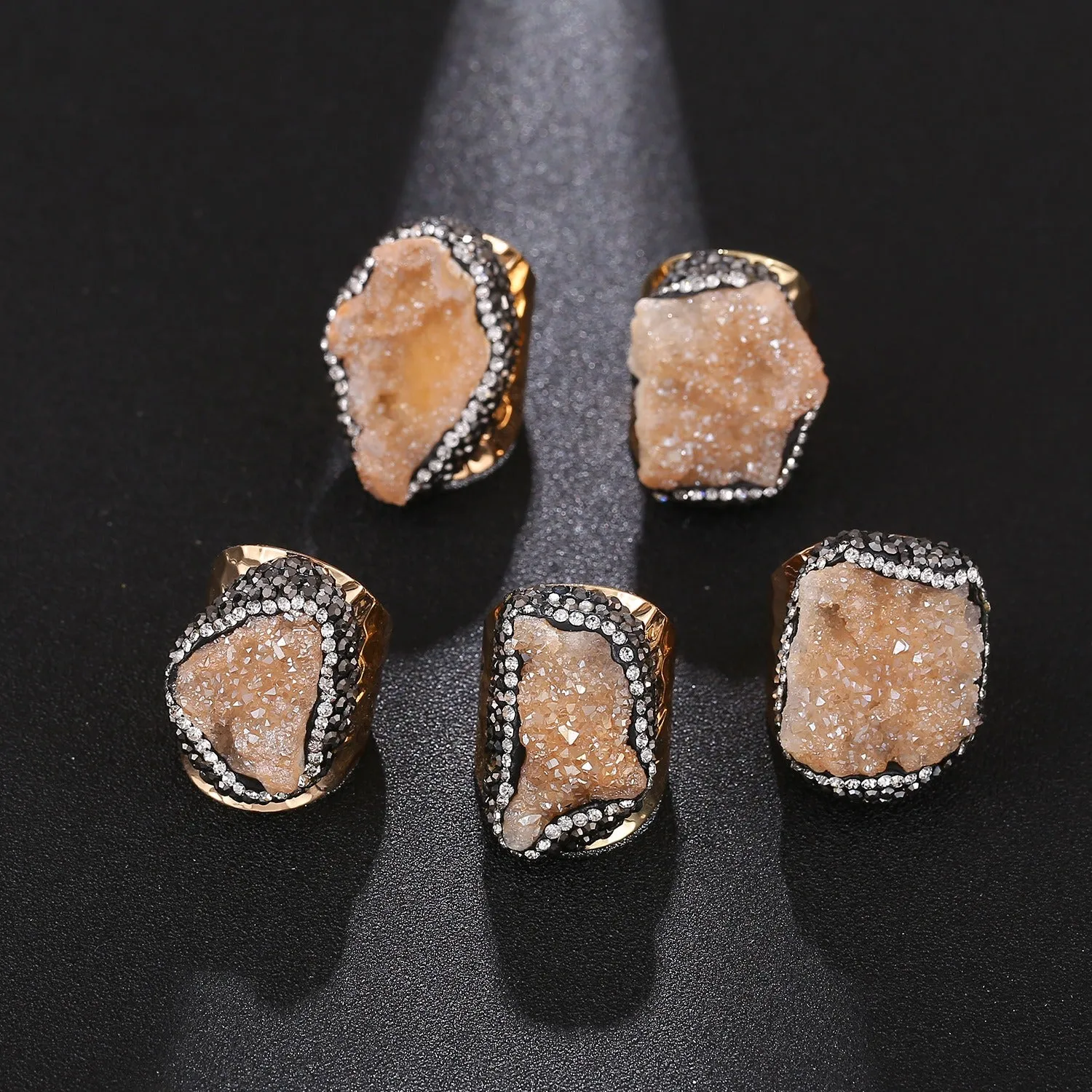 Pre Order:  Crystal Clusters Adjustable Ring