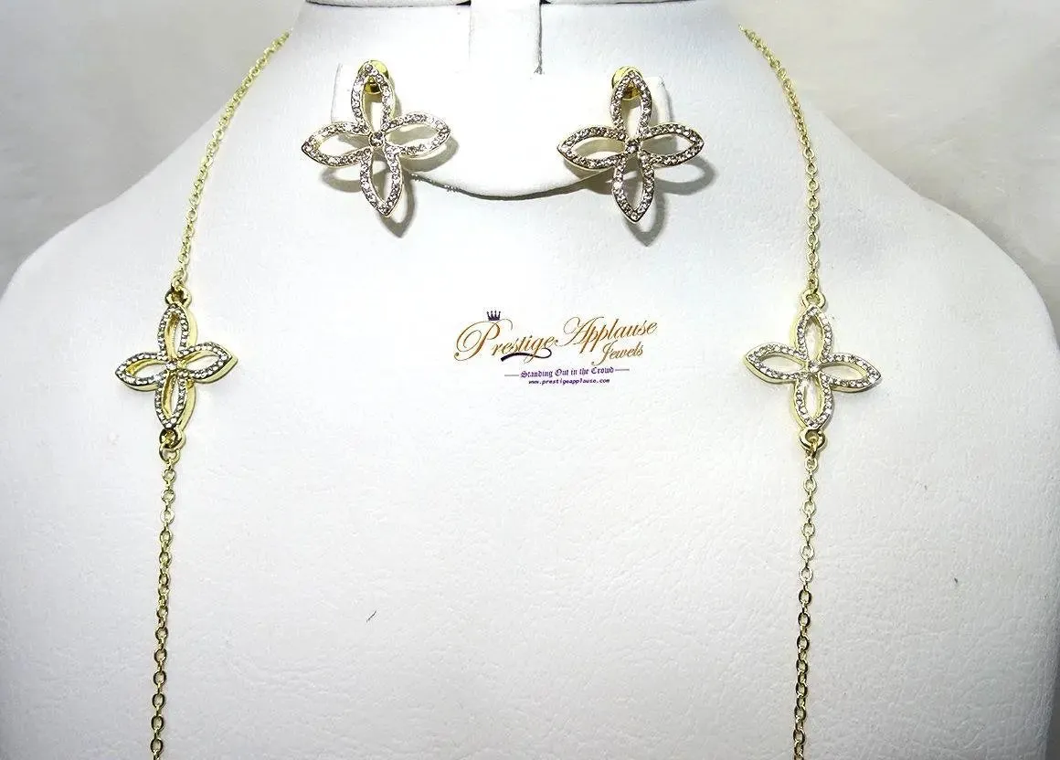 Prestigeapplause GOLD LONG NECKLACE WITH EARRING - GOLD