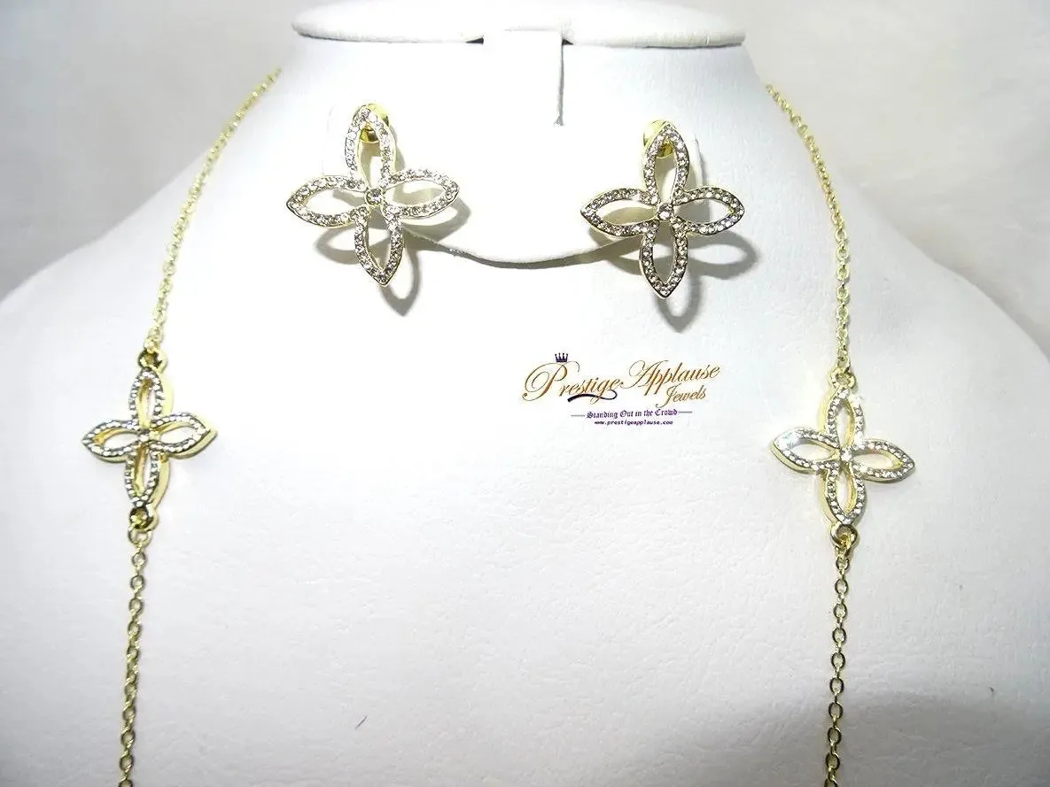 Prestigeapplause GOLD LONG NECKLACE WITH EARRING - GOLD