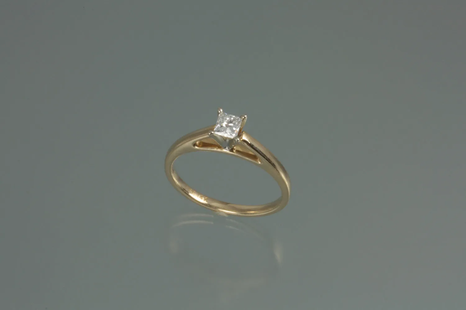 Princess Cut 14kt Two Tone Diamond Ring