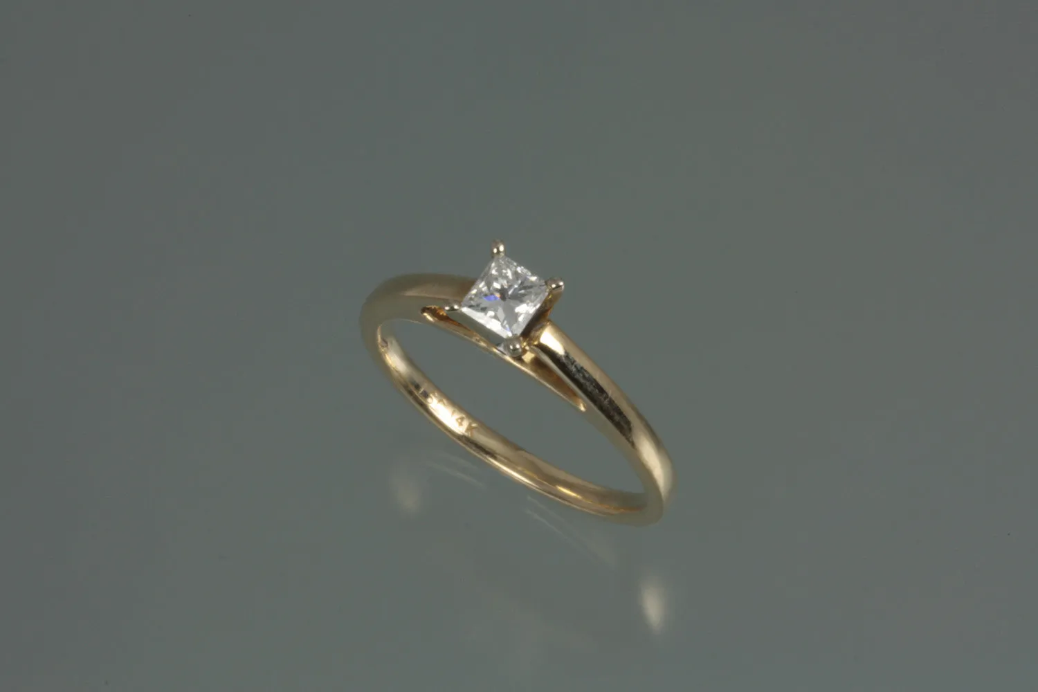 Princess Cut 14kt Two Tone Diamond Ring