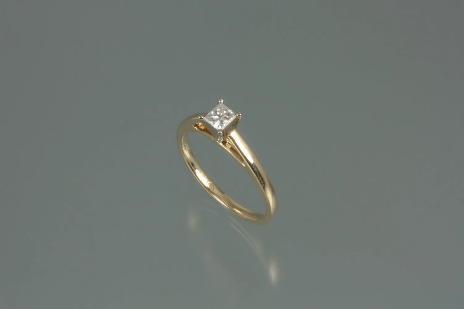 Princess Cut 14kt Two Tone Diamond Ring