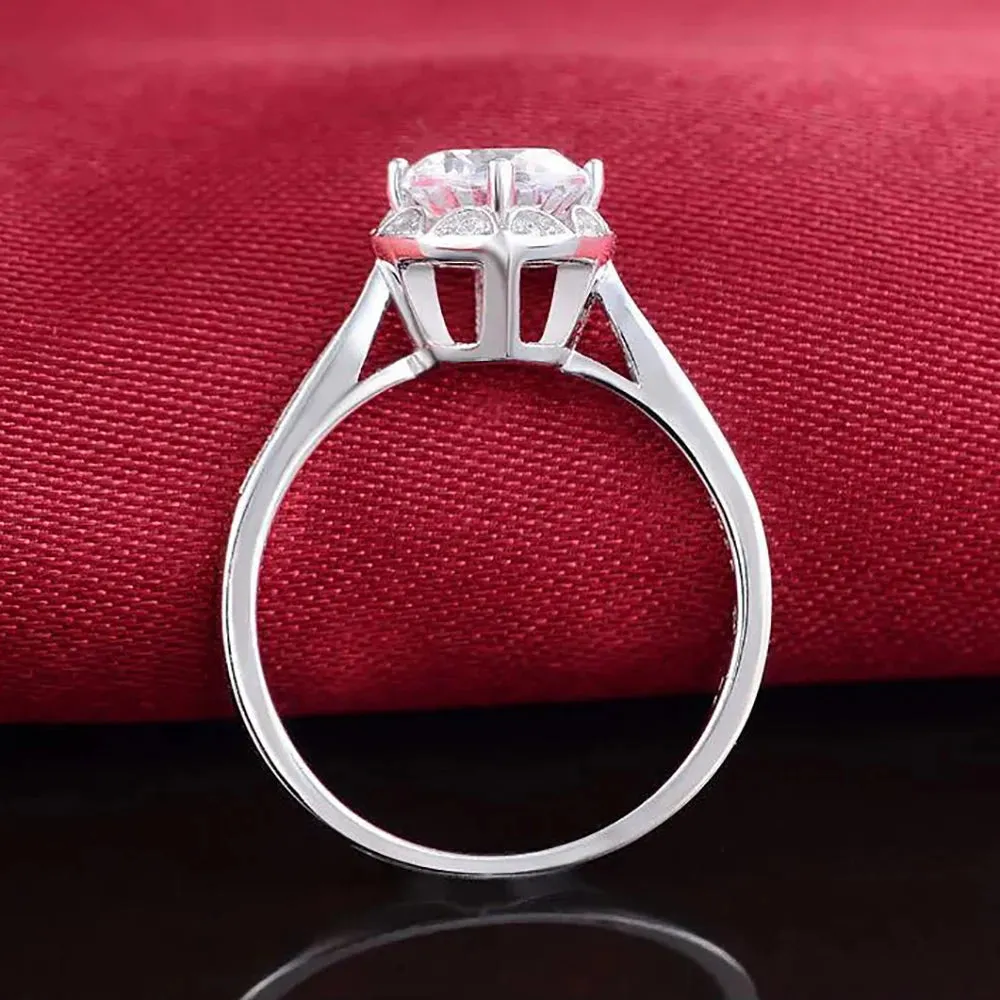 Prong Mounted Heart Solitaire Ring