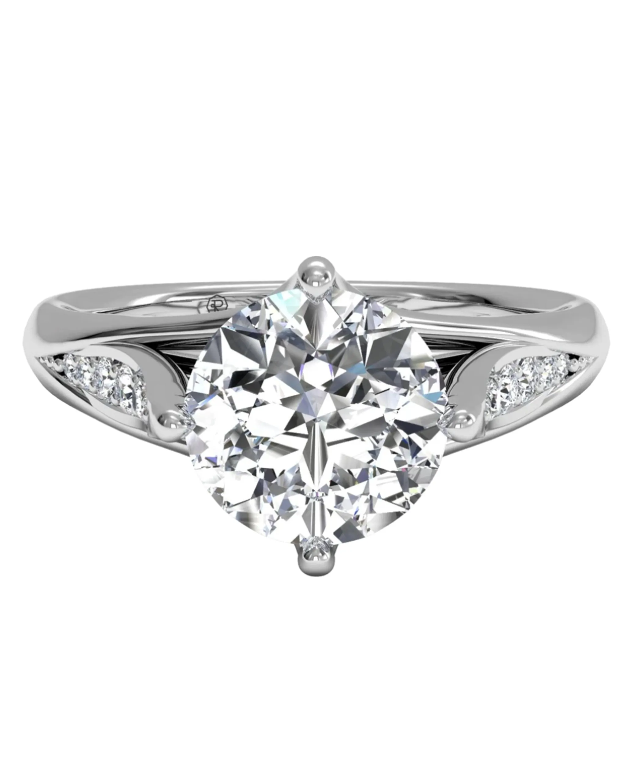 Ritani 1RZ1379CR14WG 14K White Gold Tulip Engagement Ring Setting