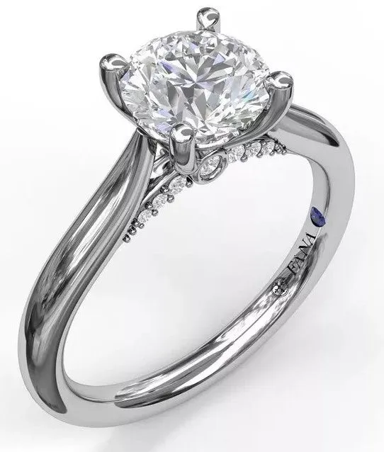 Round Cut Solitaire With Decorative Bridge