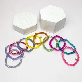 Set of Ten | Party Girl Crystal Beaded Bracelet Set in Light Multicolor