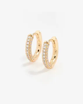 Shashi 18K Pave Huggie Earring