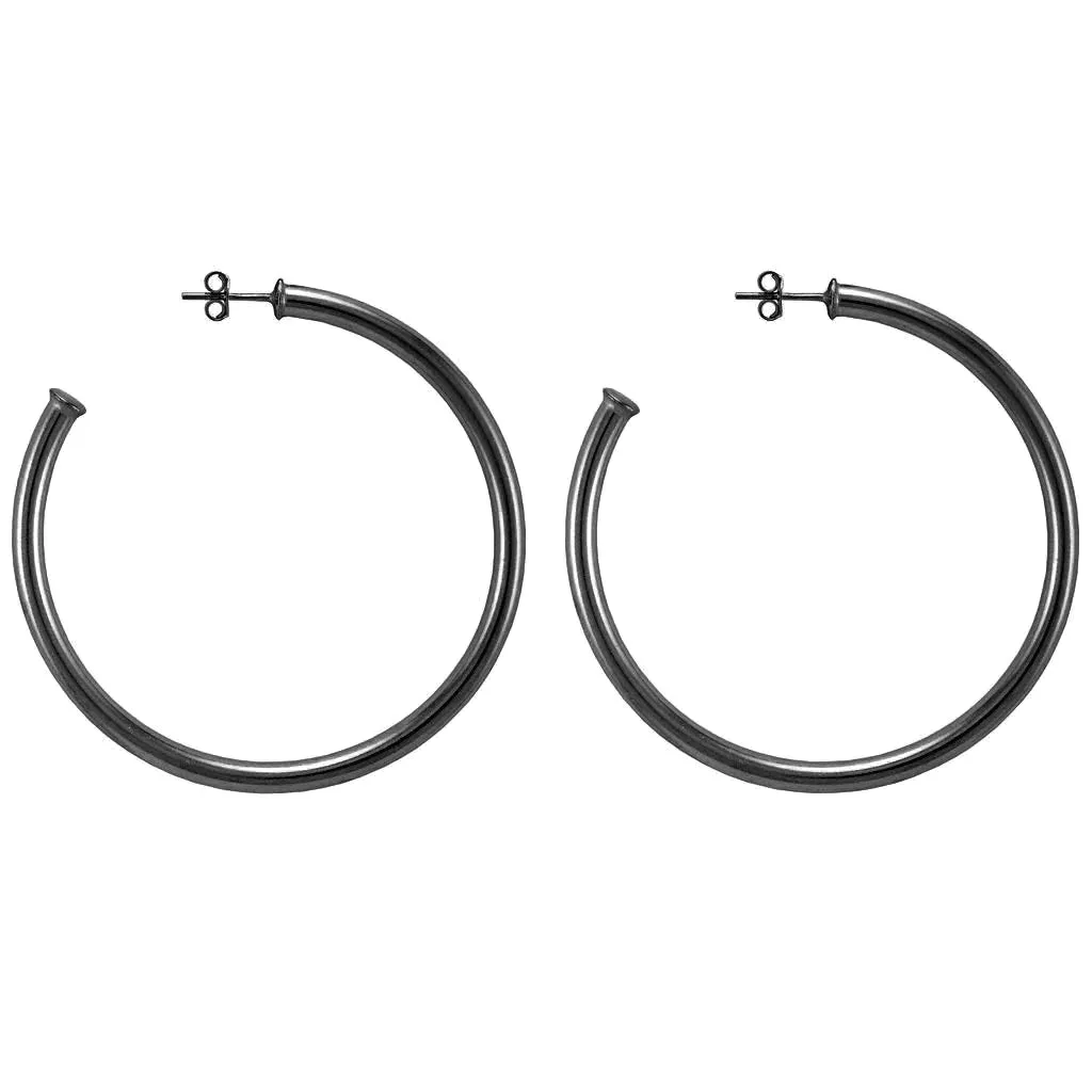 Sheila Fajl Everybody's Favorite Gun Metal Hoops