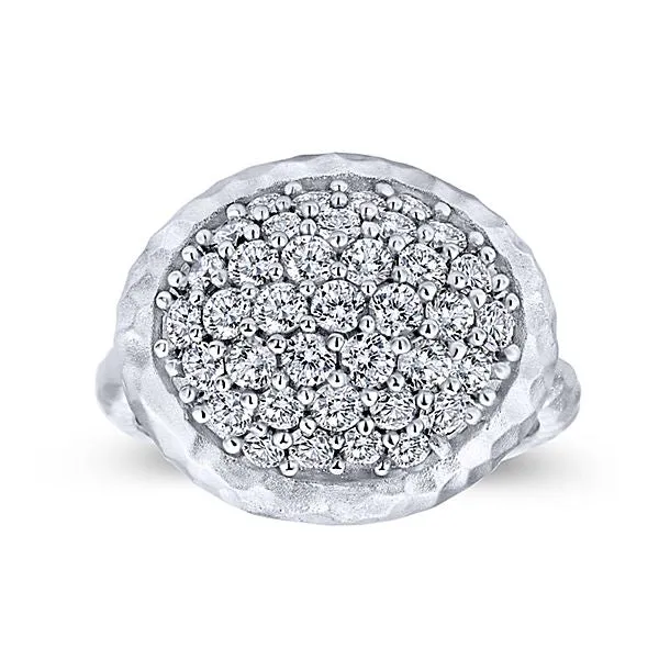 Silver Fashion White Sapphire Ladies Ring