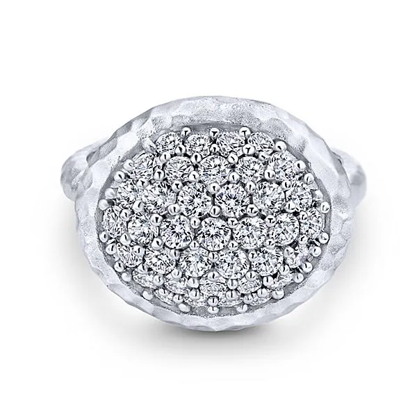 Silver Fashion White Sapphire Ladies Ring