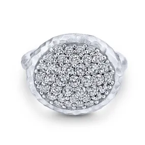 Silver Fashion White Sapphire Ladies Ring