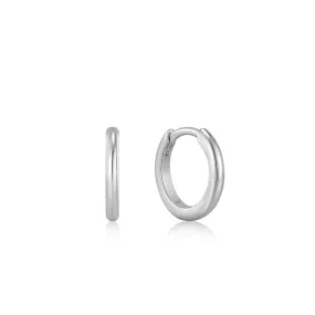 SILVER SMOOTH MINI HUGGIE HOOP EARRINGS