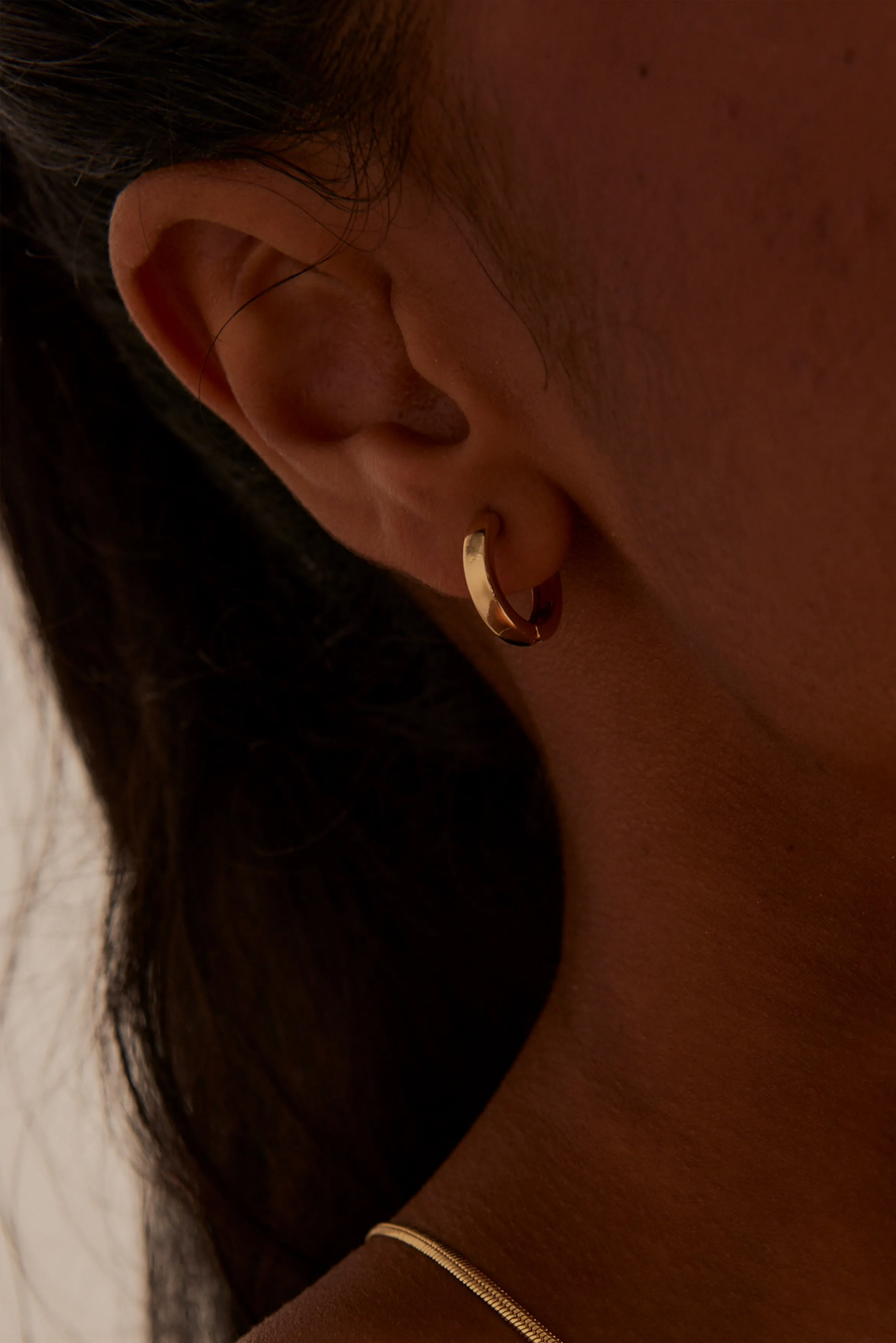 Simple Huggie Gold Earrings