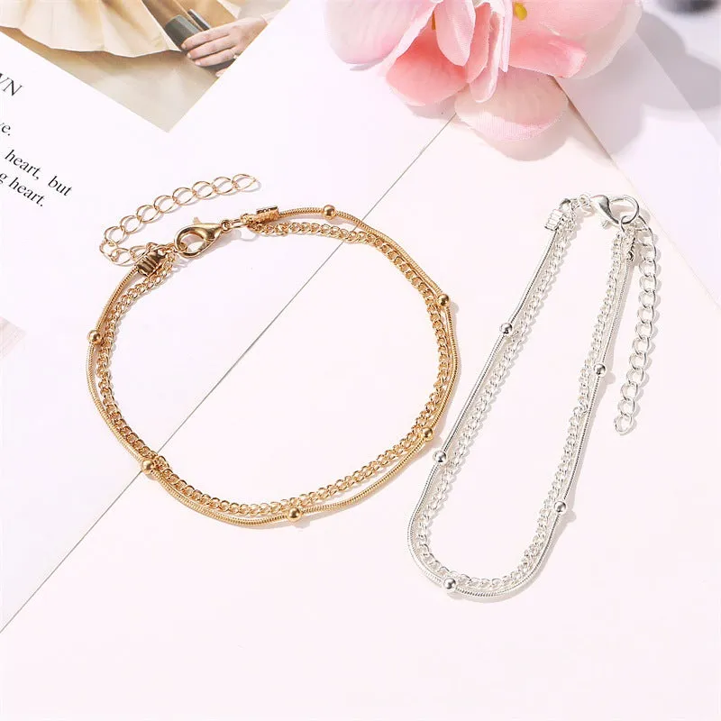 Simple Multilayer Snake Bone Anklet