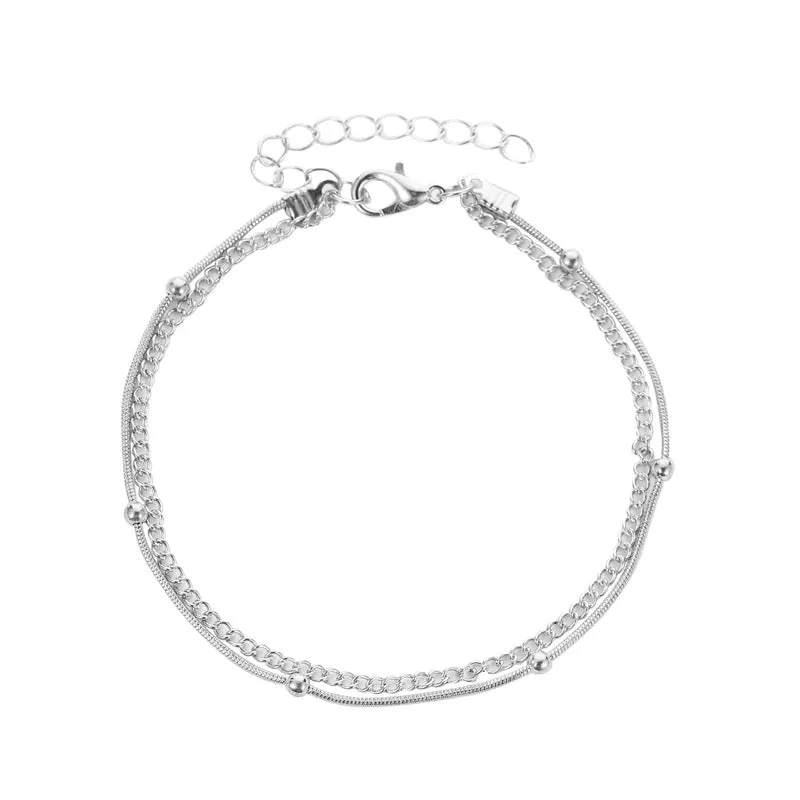 Simple Multilayer Snake Bone Anklet