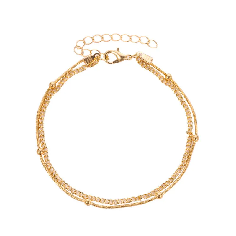 Simple Multilayer Snake Bone Anklet