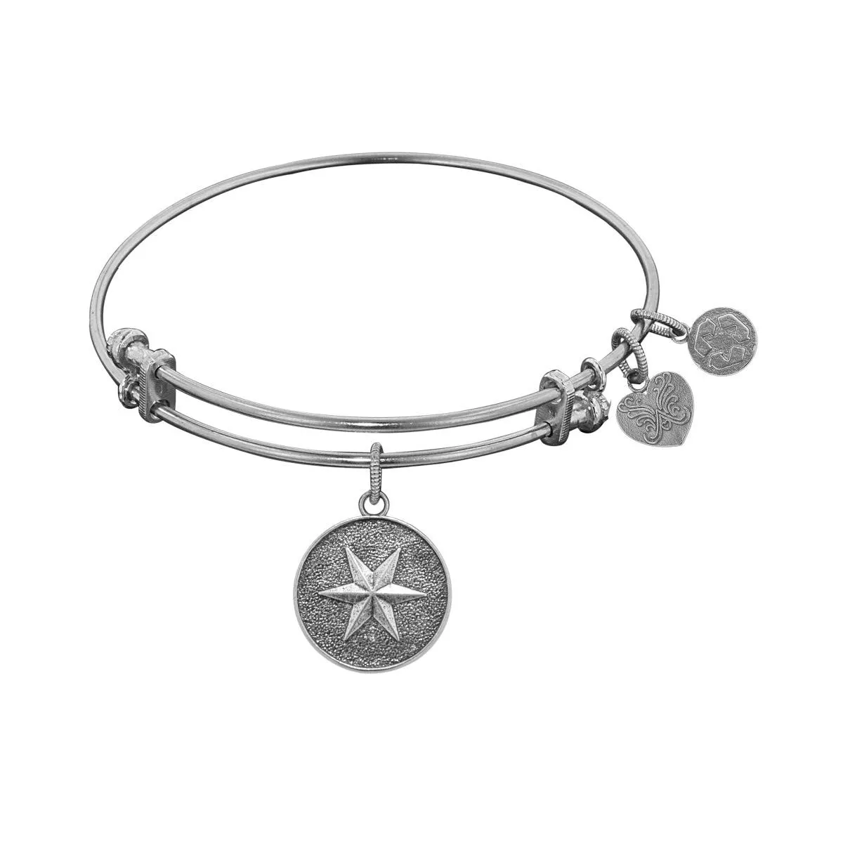 Stipple Finish Brass Hope Angelica Bangle Bracelet, 7.25"