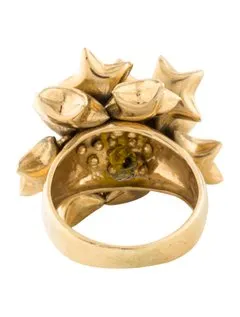 Stunning 14K Yellow Gold Movable Cluster Star Ring