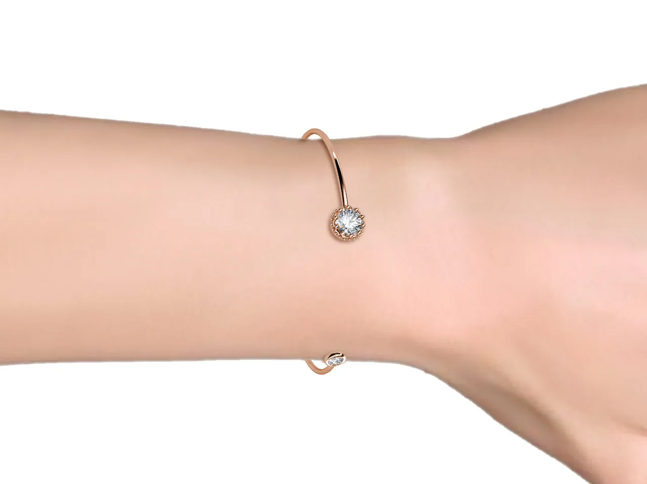 Swarovski Crystal Crown Bangle Bracelet in 18K Rose Gold