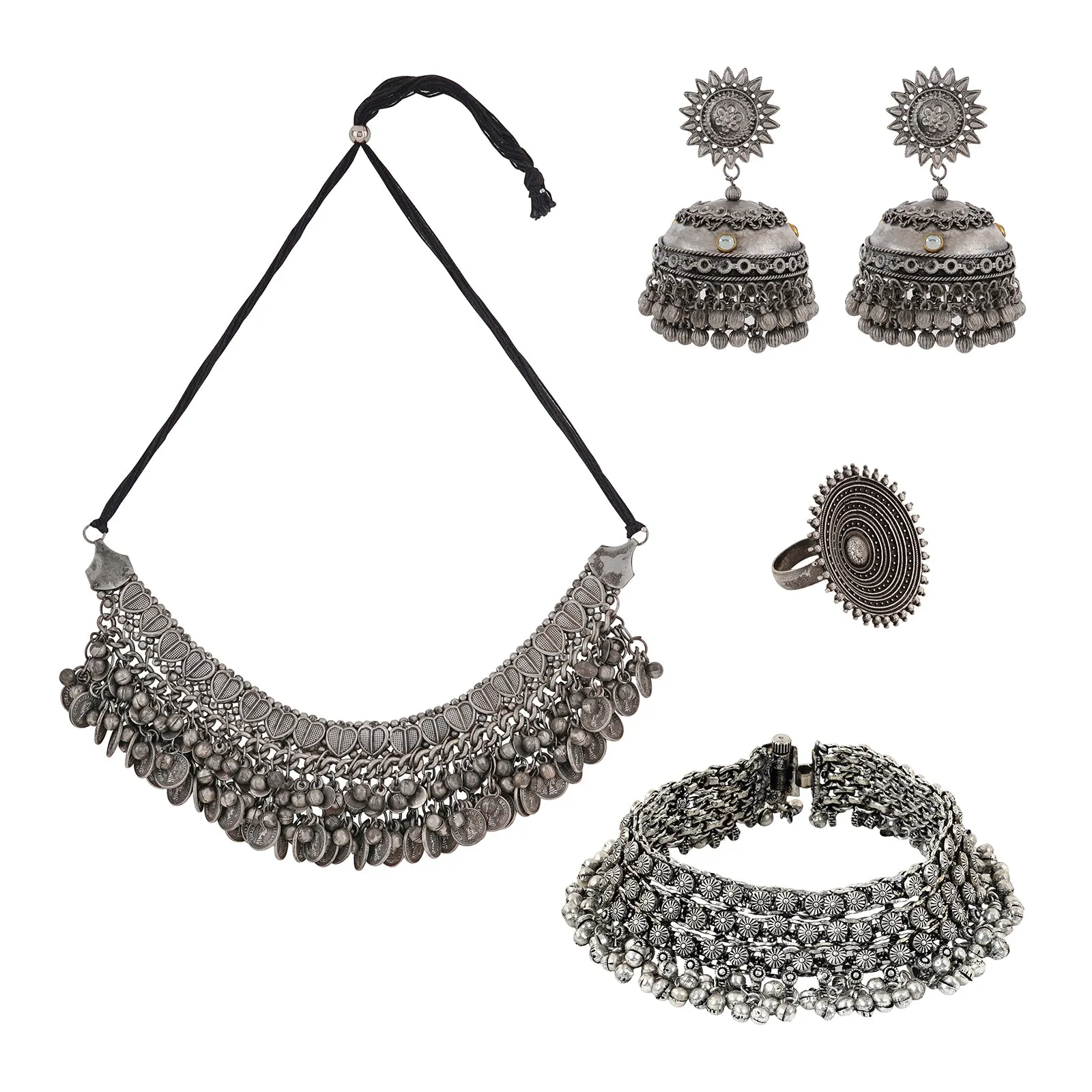 Teejh Chalukya Oxidised Silver Jewellery Gift Set