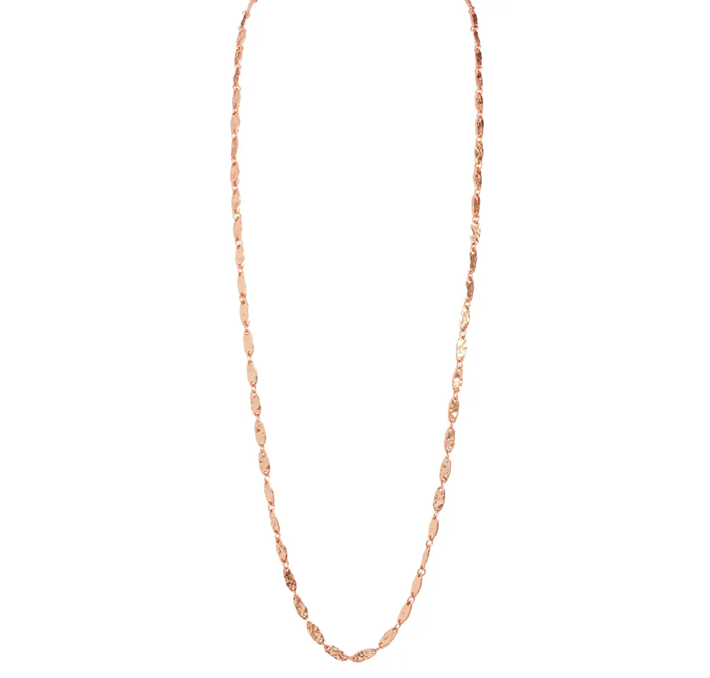 Textured Link Long Chain Necklace