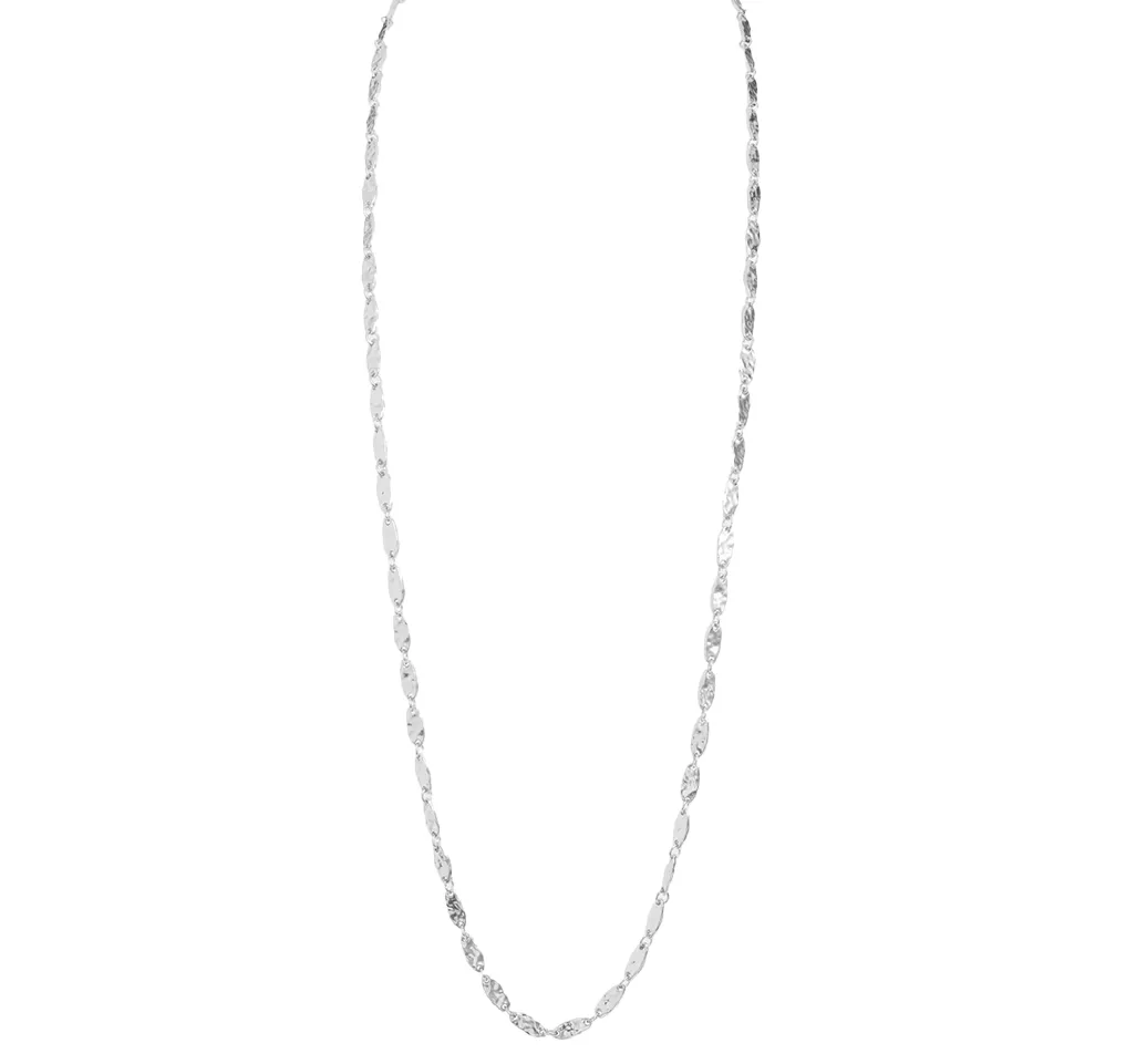 Textured Link Long Chain Necklace