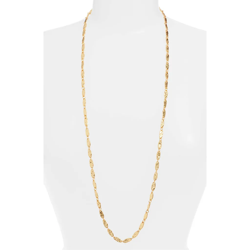 Textured Link Long Chain Necklace