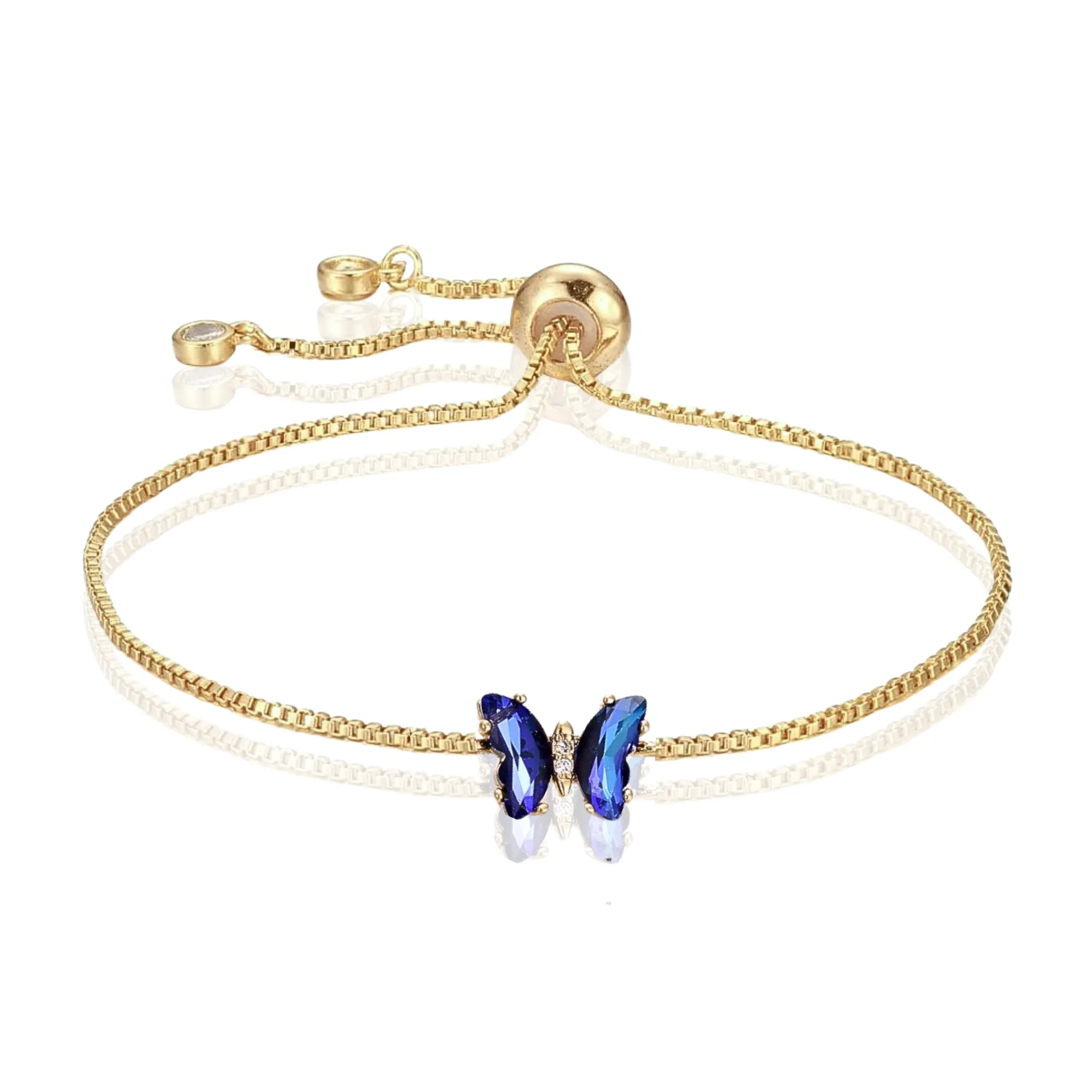 Transparent Butterfly Adjustable Bracelet in Multiple Colors