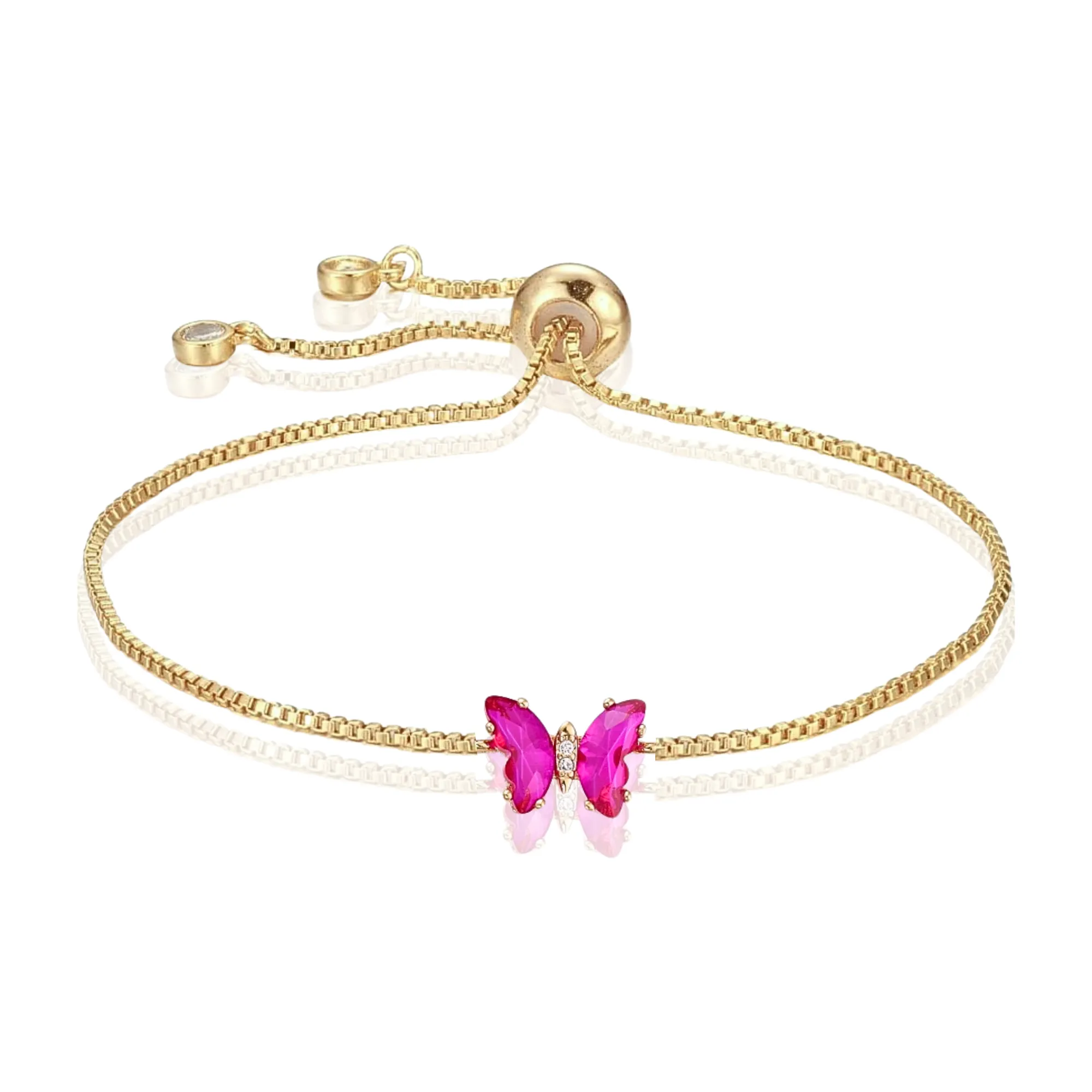 Transparent Butterfly Adjustable Bracelet in Multiple Colors