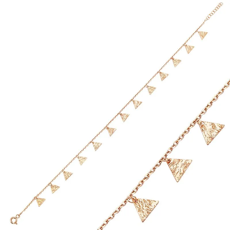 Triangles Charms Anklet & Bracelet In Silver