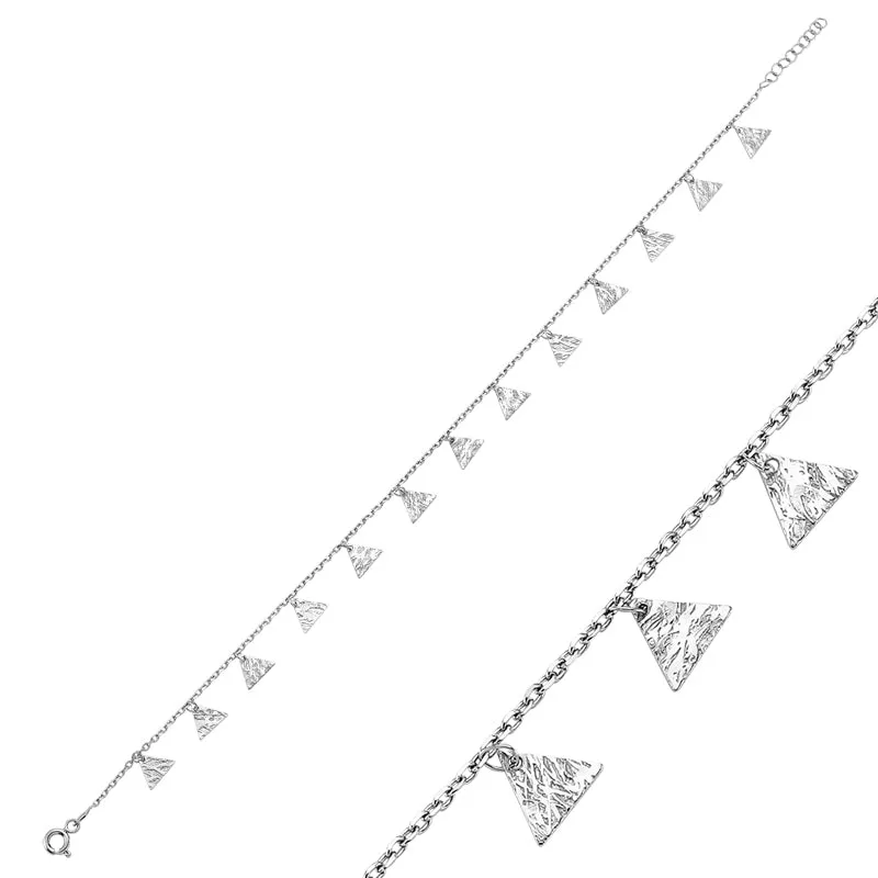 Triangles Charms Anklet & Bracelet In Silver