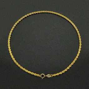 Twisted 18k Yellow Gold Chain Anklet