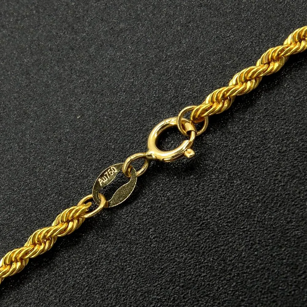 Twisted 18k Yellow Gold Chain Anklet