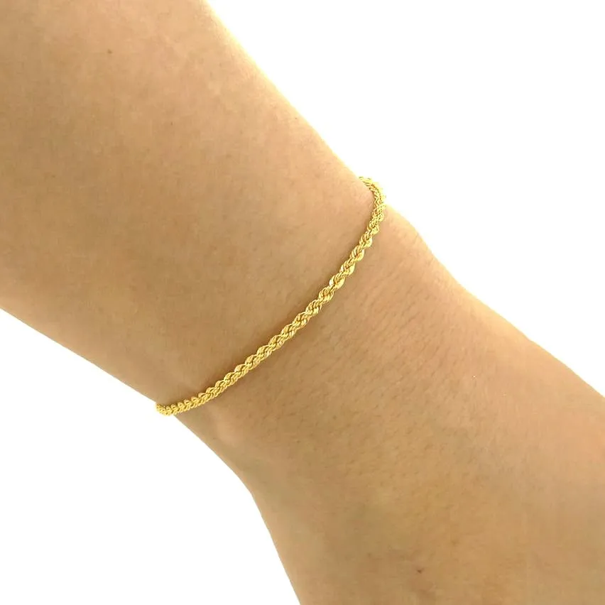 Twisted 18k Yellow Gold Chain Anklet