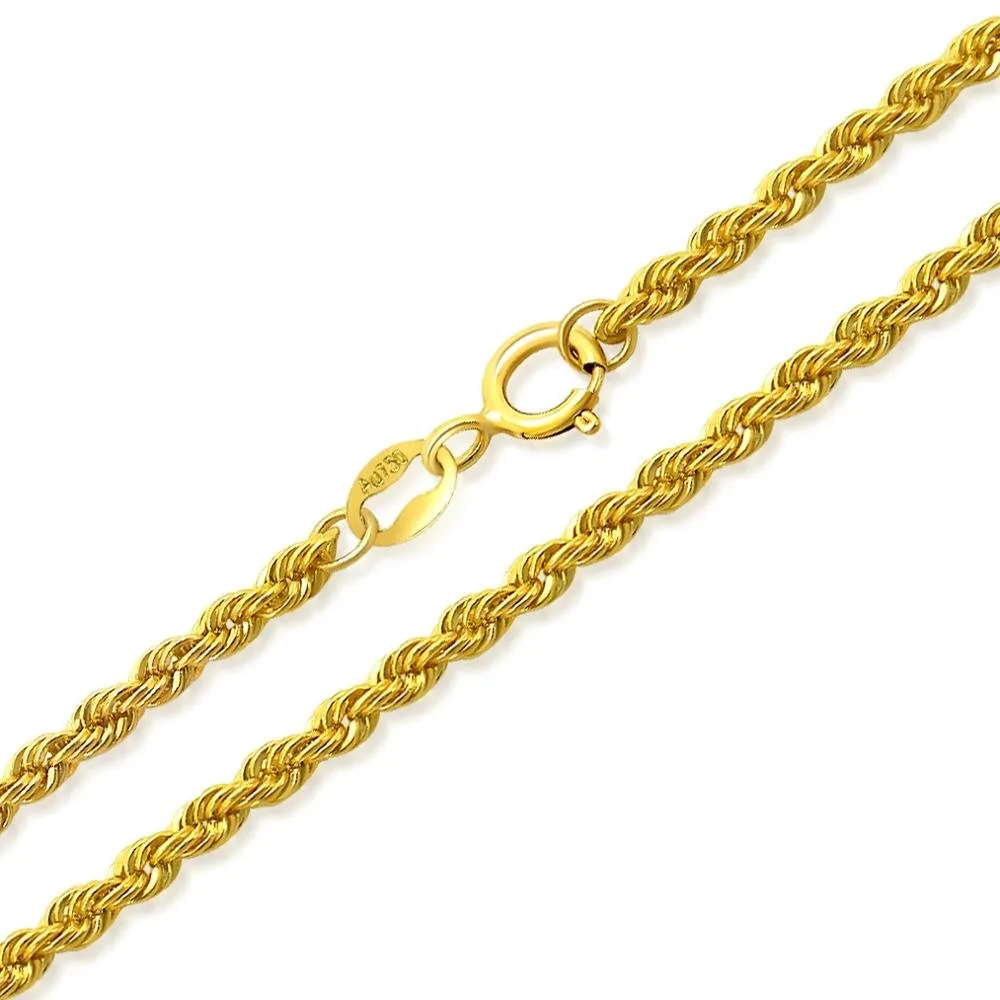 Twisted 18k Yellow Gold Chain Anklet