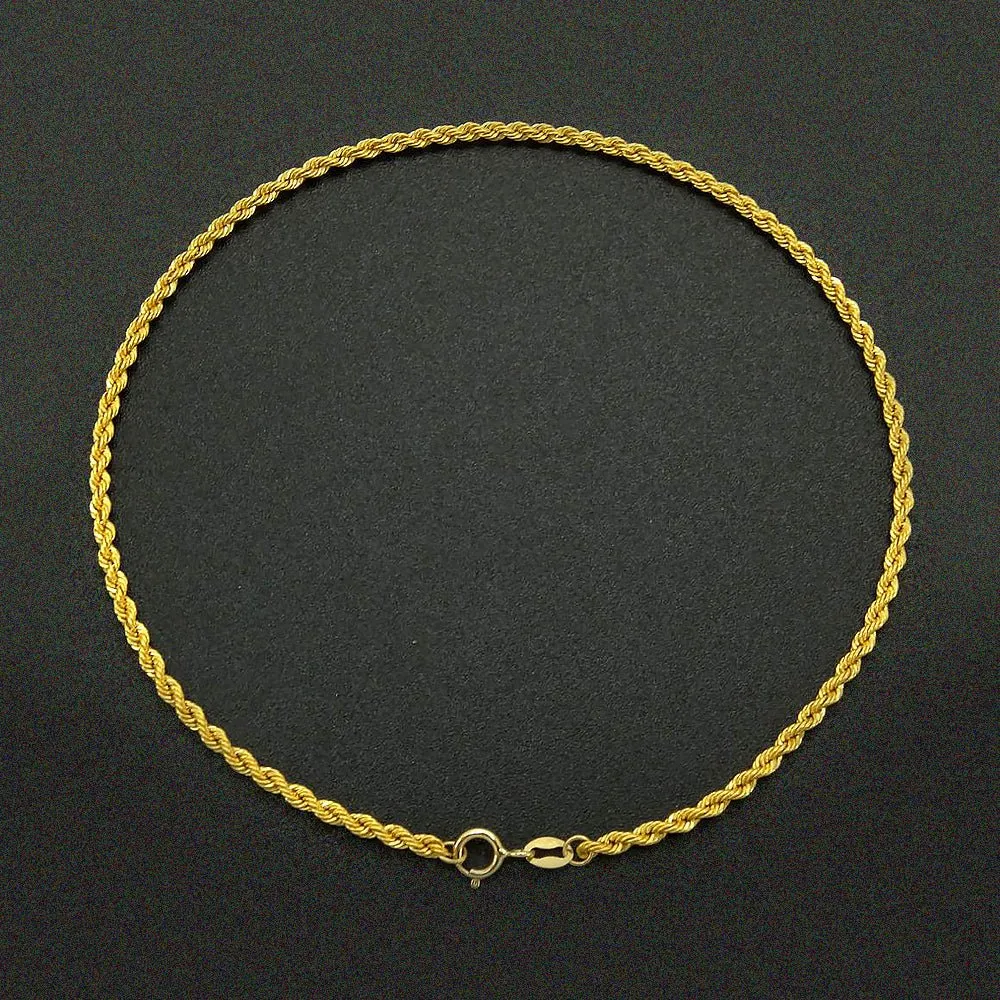 Twisted 18k Yellow Gold Chain Anklet