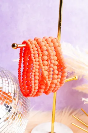 Vista Neon Orange Vivienne Beaded Bracelet Set