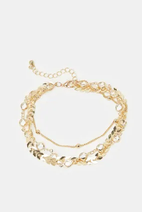 Women Gold Embellished Anklets