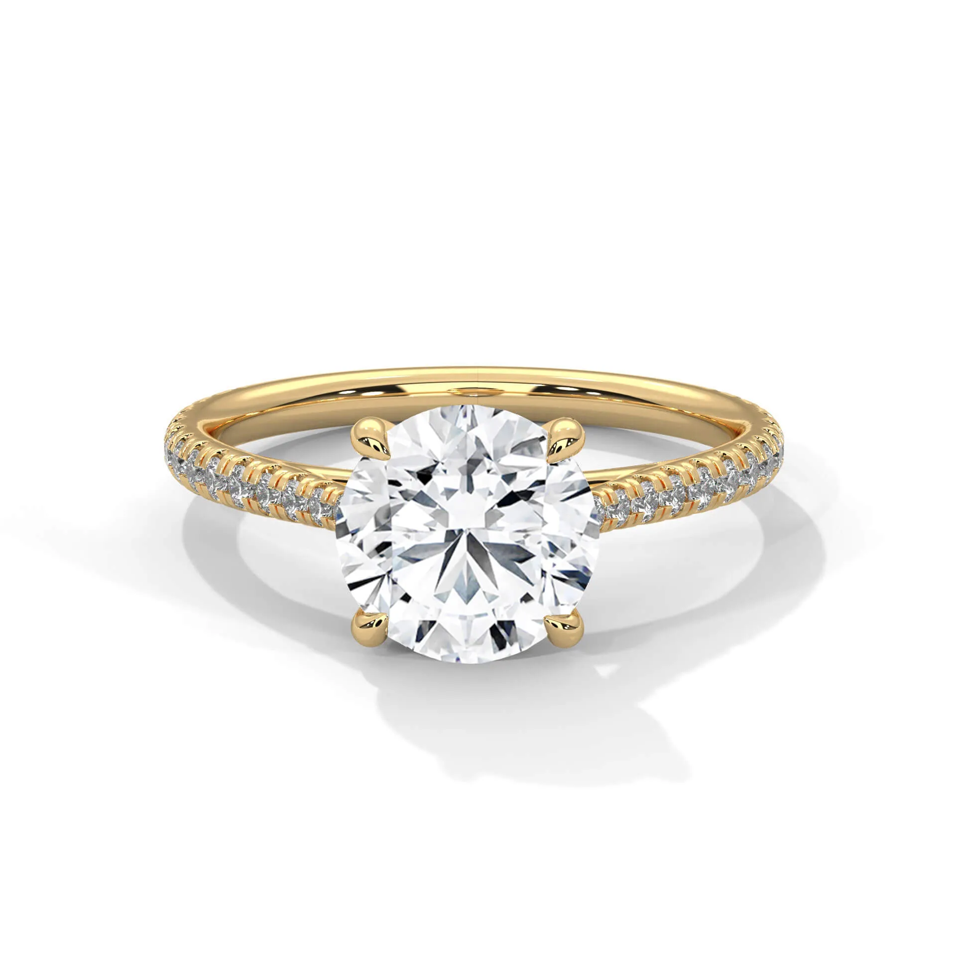 Zarria 2 Carat Solitaire Silver Ring | 22KT Gold Vermeil